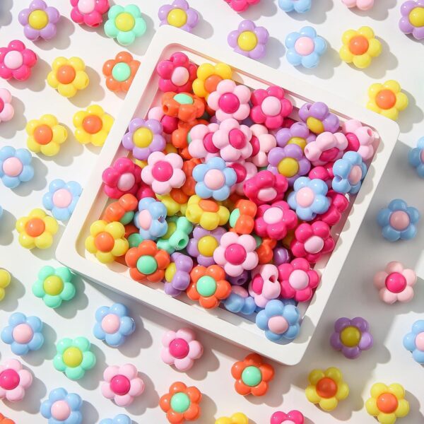 Wholesale 10pcs Acrylic Color Matching Plum Blossom Beads