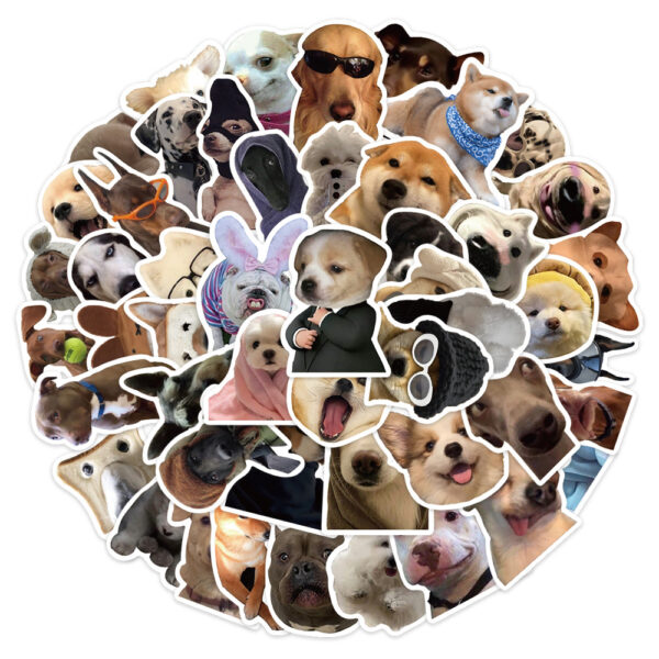 Wholesale 50pcs cute cartoon dog expression Waterproof Vinyl Stickers