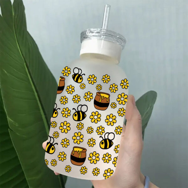 Wholesale Yellow Cartoon Busy Bee 16oz Cup UV DTF Wraps