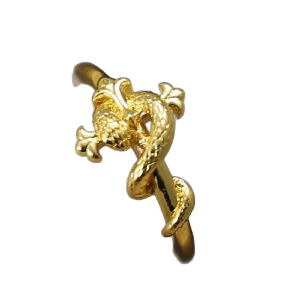 Wholesale Ancient frosted gold staff snake shaped gold ring