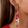 Wholesale Cartoon colored letters Christmas Acrylic Earrings