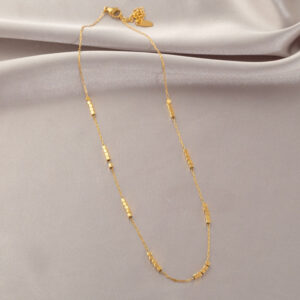 Gold small square necklace