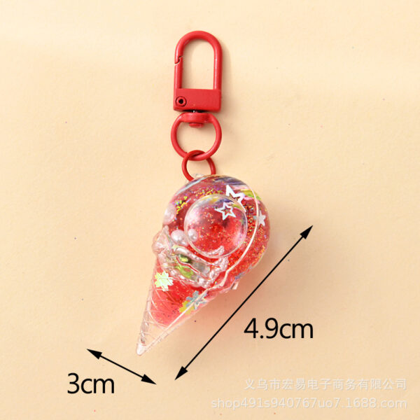 Wholesale Acrylic Liquid Sand Star Ice Cream Keychain