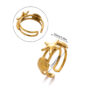 Wholesale Stainless Steel Geometric Pearl Gold Flower Star Open Ring