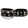 Wholesale Punk Leather Rivet Skeleton Wide Edge Bracelet