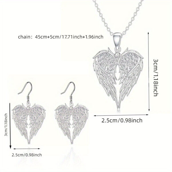 Wholesale Silver Angel Wings Heart Wings Necklace