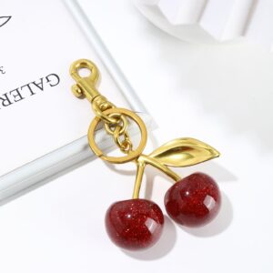 Golden leaf red cherry (gilt hardware)