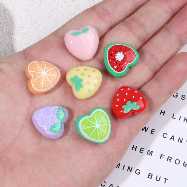 Wholesale Printed Love Strawberry Watermelon Orange Fruit Series Acrylic Beads