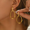 Wholesale Gold Irregular Teardrop Earrings