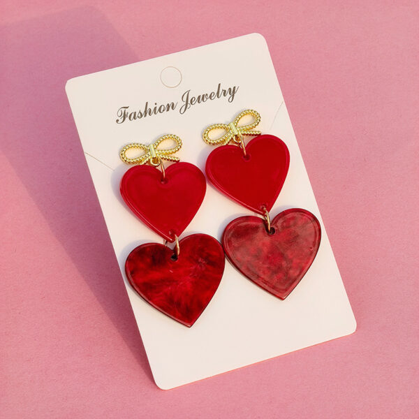 O1CN01JhPVRw1hPiJ992OoC_2218942464270-0-cib Wholesale Red Love Series Butterfly Knot Valentine's Day Acrylic Earrings