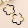 Wholesale Yellow black gradient geometric hollow earrings