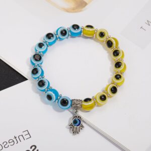 Blue and yellow eyes alloy palm