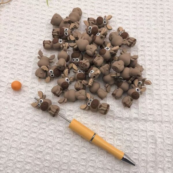 O1CN01JjT8JK2FO3kqFHCy0_2216349148869-0-cib Wholesale New Silicone Creative Beads Cartoon Deer Silicone Beads 10pcs/pack