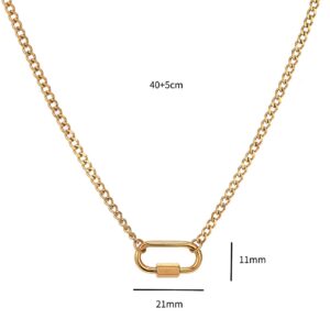 Paper clip small oval carabiner chain (gold)