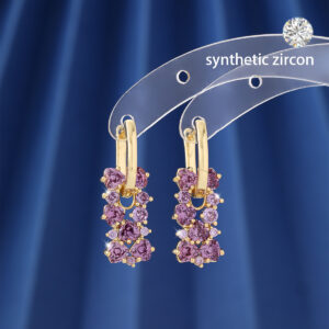 Wholesale Cross-Border Hot-Selling Ins Sweet Temperament Zircon Earrings Versatile High-End Women's Ear Jewelry