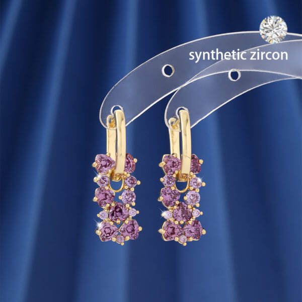 Wholesale Cross-Border Hot-Selling Ins Sweet Temperament Zircon Earrings Versatile High-End Women's Ear Jewelry