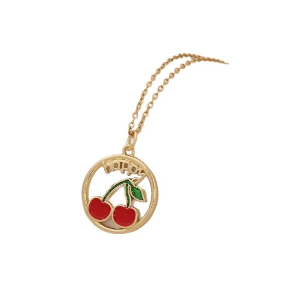 Wholesale Cute Cherry Strawberry Pendant Necklace Clavicle Chain Stainless Steel Necklace