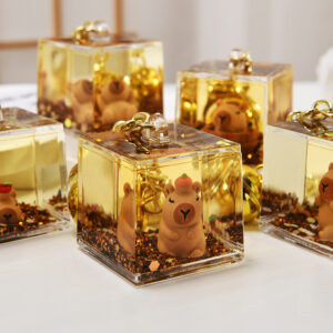 Wholesale Acrylic Creative Capybara Sand Bottle Keychain