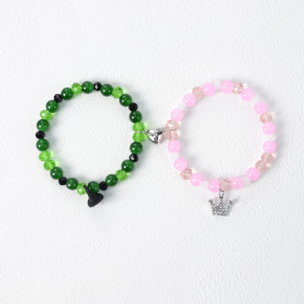 Wholesale Pink Green Matching Couple Bracelet Crown Witch Hat Bracelet Couple Love