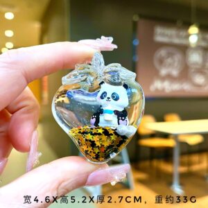 [Strawberry] Black Gold Baby Bottle Panda / Quantity without keychain: 1 piece