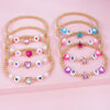 Wholesale Letter Elastic Beaded Colorfulful Masonry Heart Bracelet
