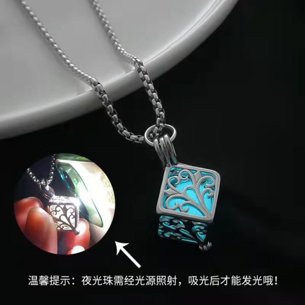 Wholesale Hollowed-out Tree of Life Luminous Necklace