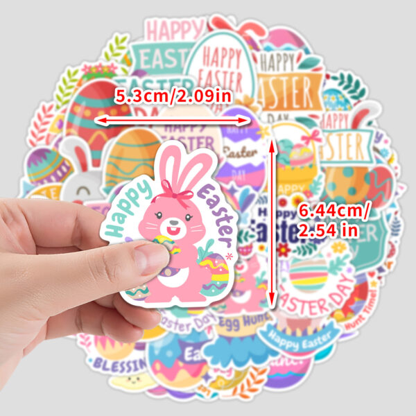 O1CN01JncB2e1K0lVLeeWs4_2209355201102-0-cib Wholesale Easter colorful rabbit Waterproof Vinyl Stickers