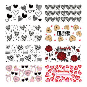 Wholesale UV transfer sticker glass cup crystal label crystal sticker 16OZ UV DTF WRAPS