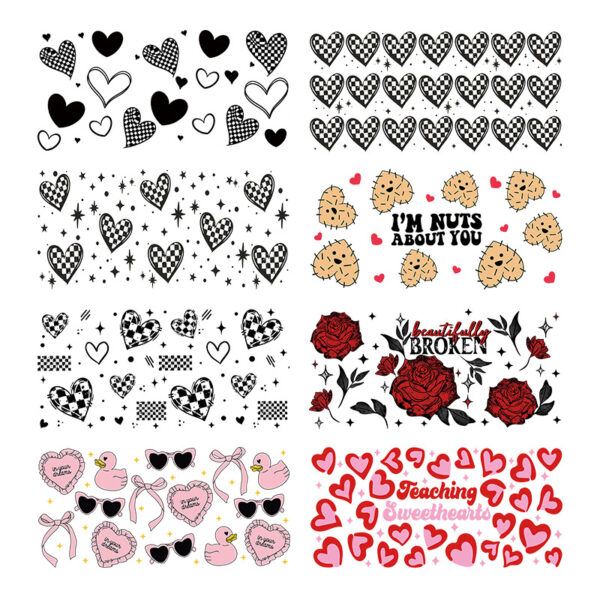 Wholesale UV transfer sticker glass cup crystal label crystal sticker 16OZ UV DTF WRAPS