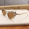 Wholesale Cat eye triangle diamond set UV resistant sunglasses