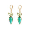 Wholesale Easter Cute Carrot Green Pink Crystal Earrings