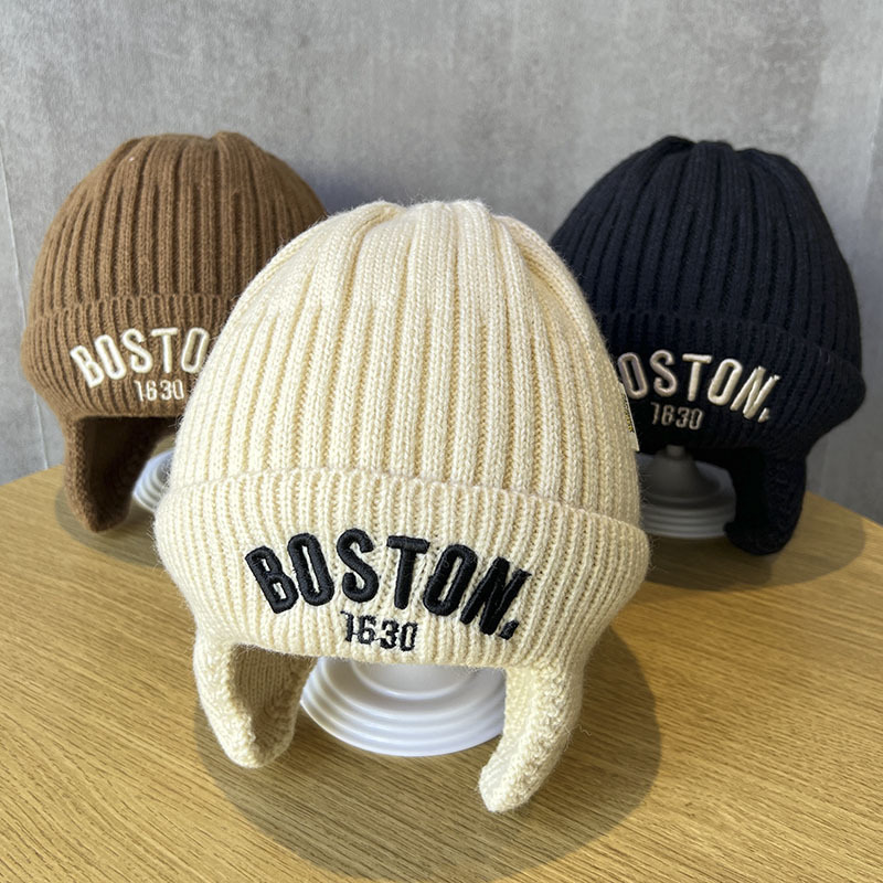 Wholesale Warm ear protection letter knitted Winter Hat