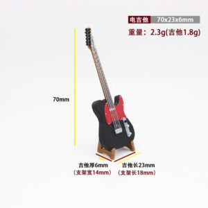 Red and black electric guitar + stand
