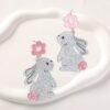 Wholesale Easter animal silver rabbit acrylic cute earrings
