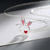 Wholesale Rabbit Love Hollow Drop Glue Necklace
