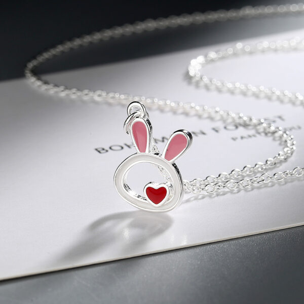 Wholesale Rabbit Love Hollow Drop Glue Necklace