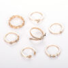 Wholesale Geometric Joint Ring Cut Out Moon Snake Ring Set Ring