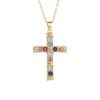 Wholesale Colorfulful Zircon Men's and Women's Cross Necklace Niche Design