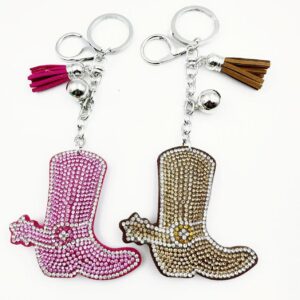 Wholesale Diamond Women's High Heels Keychain Crystal Diamond Boots Keychain Pendant Chain