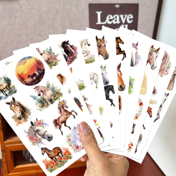 Wholesale 10pcs Children's Cartoon Fun Horse Temporary Tattoo Stickers
