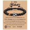 Wholesale Football baseball bead black frosted tiger eye stone bracelet