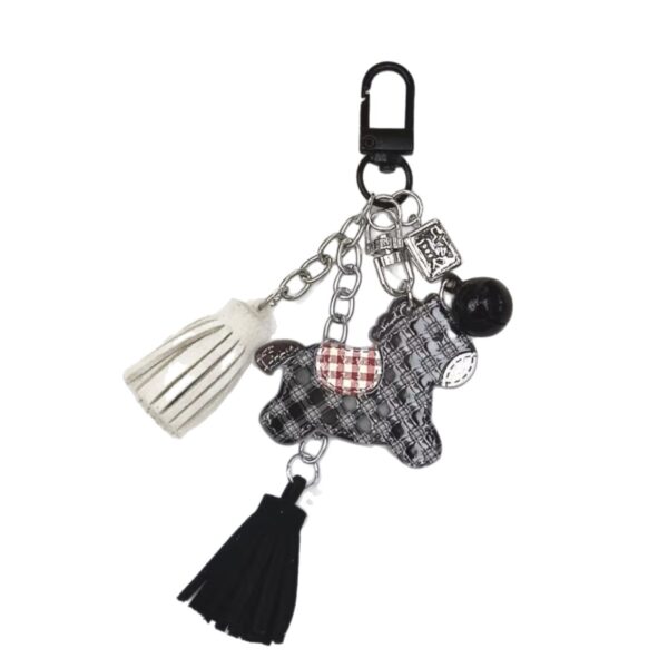 Wholesale Mesh horse tassel pendant acrylic keychain