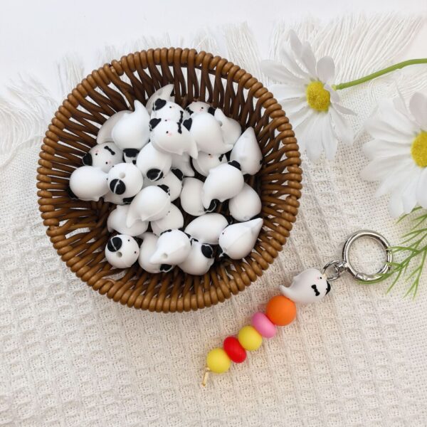 Wholesale 10cps DIY 3D Cute Ghost Cartoon Silicone Beads