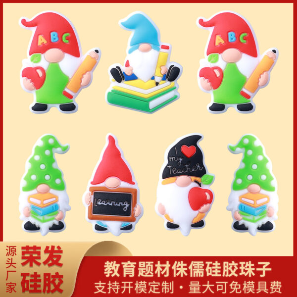 Wholesale 20pcs Cartoon Dwarf ABC Teacher Bead Pen Silicone Beads