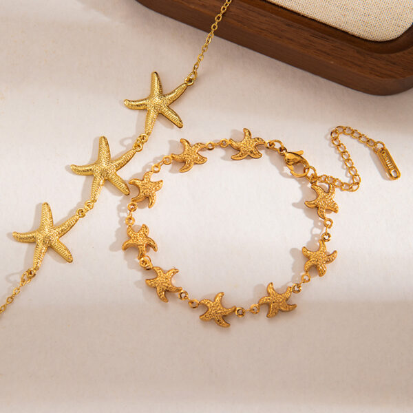Wholesale Starfish Shell Bracelet Stainless Steel Non-Fading Hand Jewelry