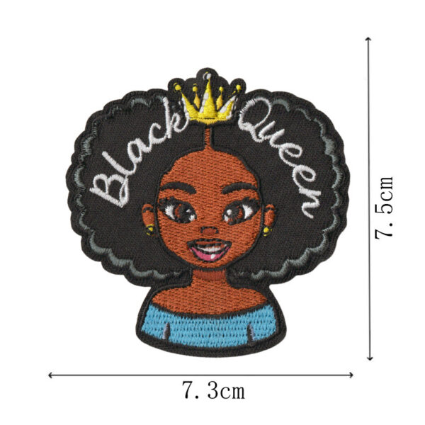 Wholesale Cartoon Black Girl Embroidered Patch