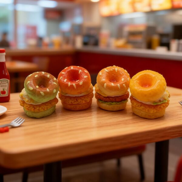 Wholesale Simulated Donut Egg Burger Miniature Food Toy Mini Burger