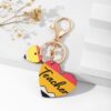 Wholesale Teacher's Day Rainbow Wooden Brand Tassel Keychain