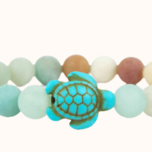 Frosted amazonite turtle bracelet
