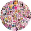 Wholesale 100 Pink Cartoon Safety Helmet Stickers DIY Waterproof